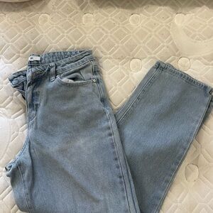 light blue distressed jeans